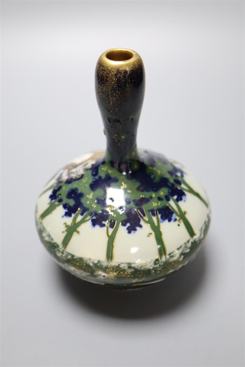 An Art Nouveau Riessner, Stellmacher & Kessel Amphora Flora vase, c.1900, 15.5cm
